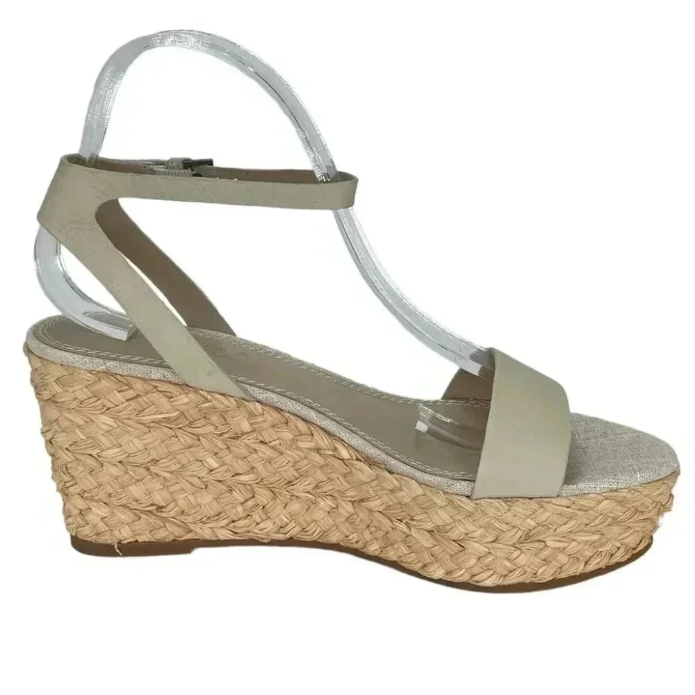 Splendid Marie Cream Leather Womens Platform Sandals Size 9.5M
